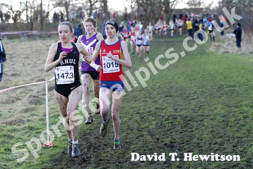 1473 Emelia Gorecka and Lauren Howarth soon after start of the 2013 BUCS Cross Country Championships.
